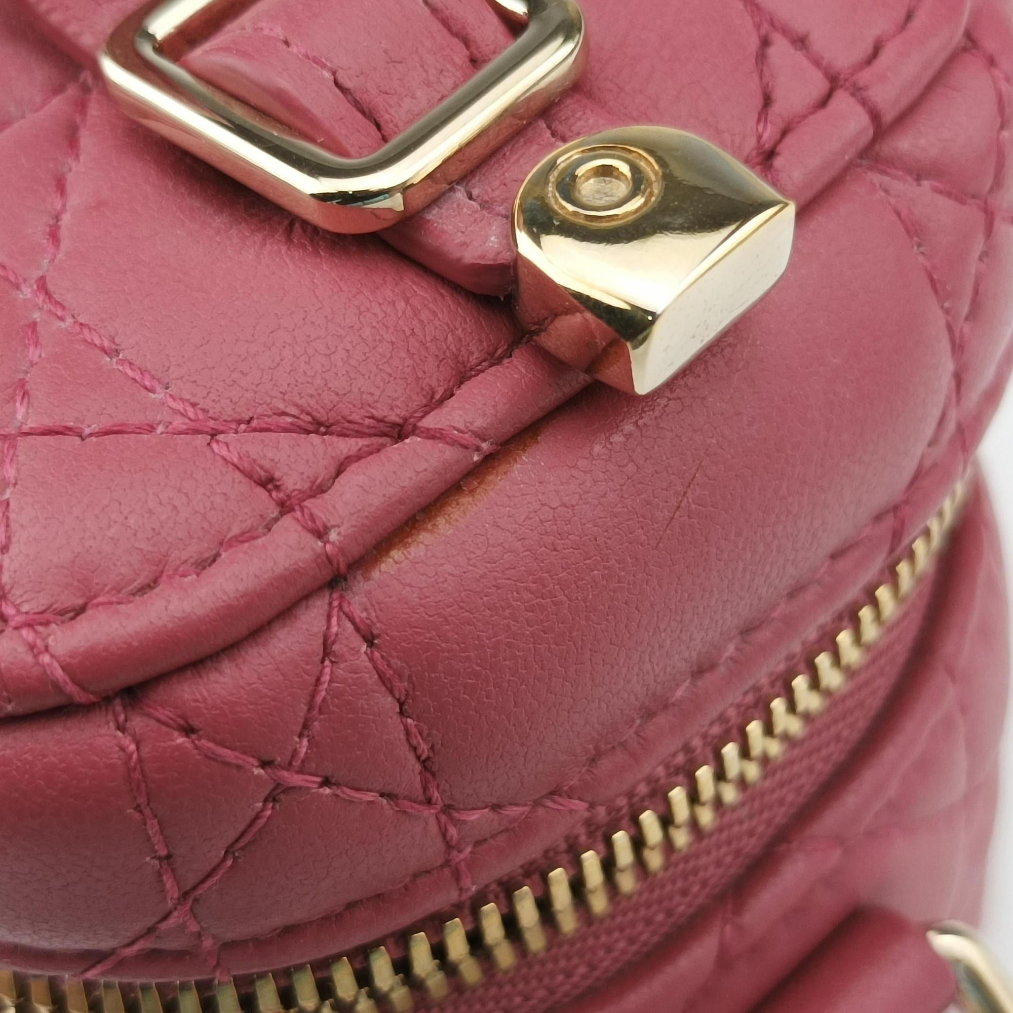 Lady Dior micro vanity RedPink lambskin 23-BO-0211レディディオール マイクロ ヴァニティ レッドピンク ラムスキン 23-BO-0211