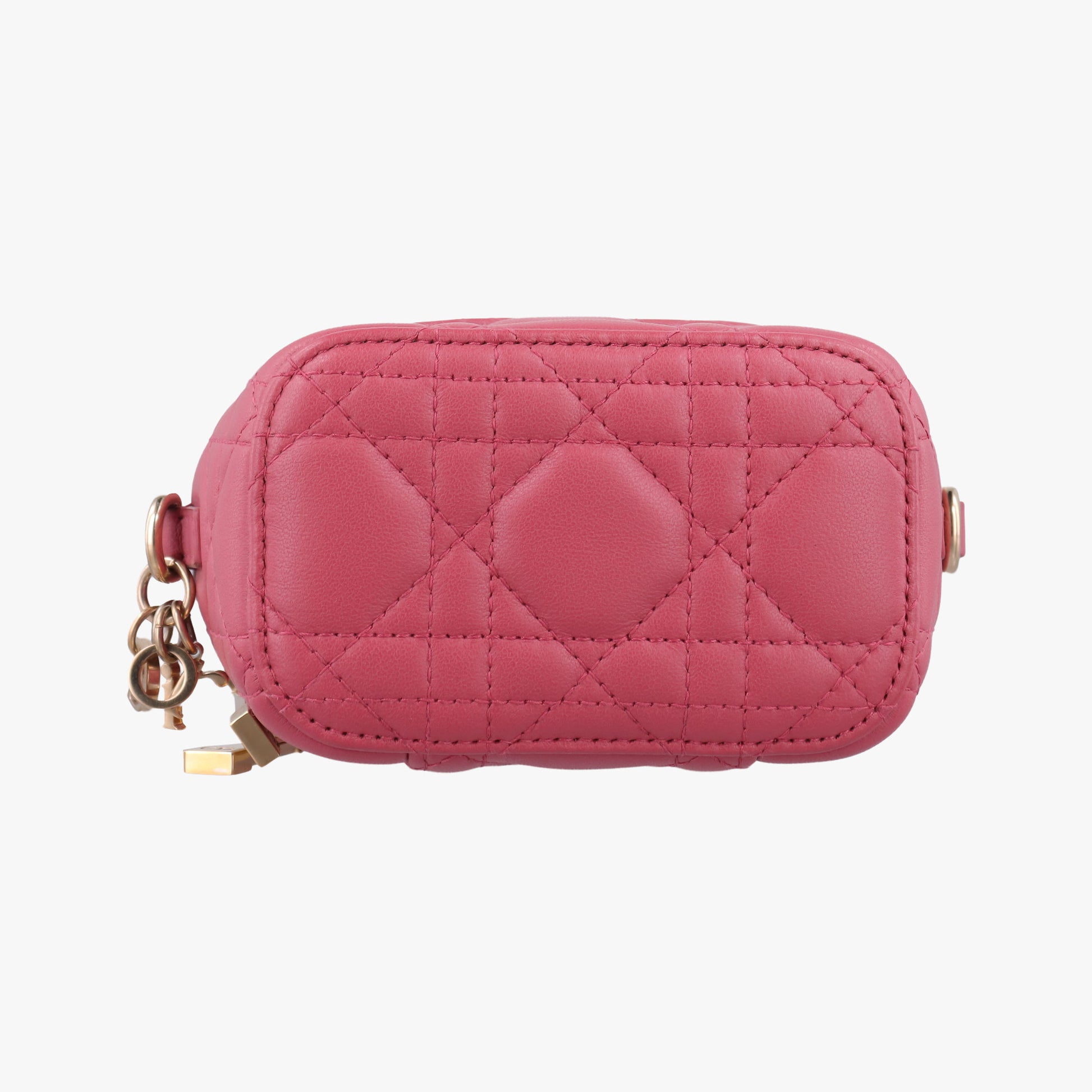 Lady Dior micro vanity RedPink lambskin 23-BO-0211レディディオール マイクロ ヴァニティ レッドピンク ラムスキン 23-BO-0211