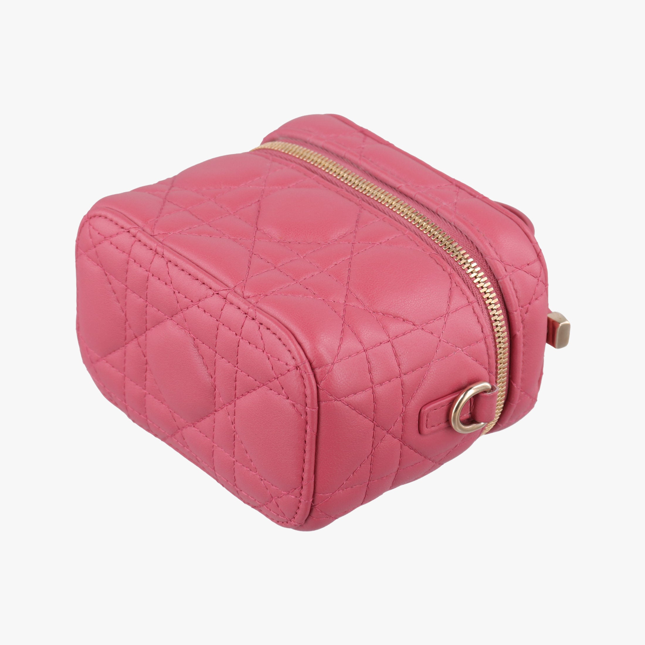 Lady Dior micro vanity RedPink lambskin 23-BO-0211レディディオール マイクロ ヴァニティ レッドピンク ラムスキン 23-BO-0211