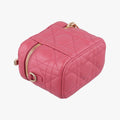 Lady Dior micro vanity RedPink lambskin 23-BO-0211レディディオール マイクロ ヴァニティ レッドピンク ラムスキン 23-BO-0211