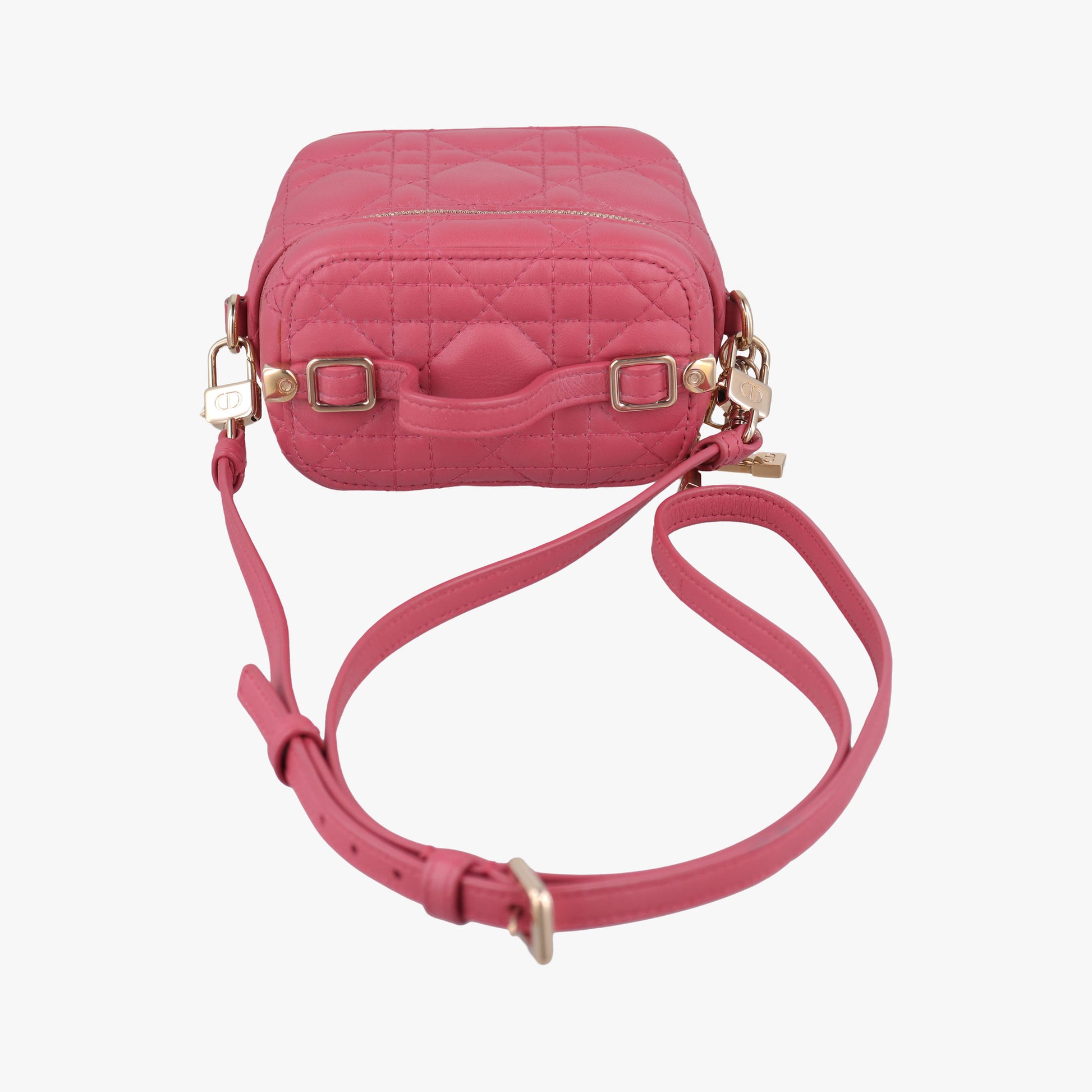 Lady Dior micro vanity RedPink lambskin 23-BO-0211レディディオール マイクロ ヴァニティ レッドピンク ラムスキン 23-BO-0211