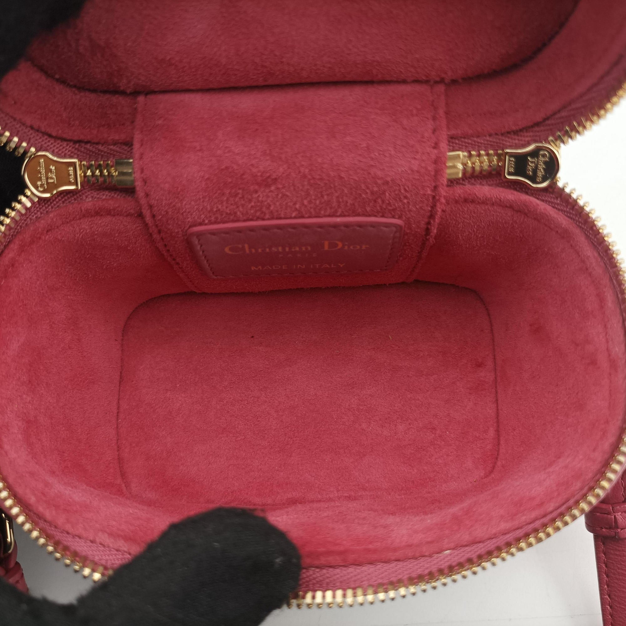 Lady Dior micro vanity RedPink lambskin 23-BO-0211レディディオール マイクロ ヴァニティ レッドピンク ラムスキン 23-BO-0211