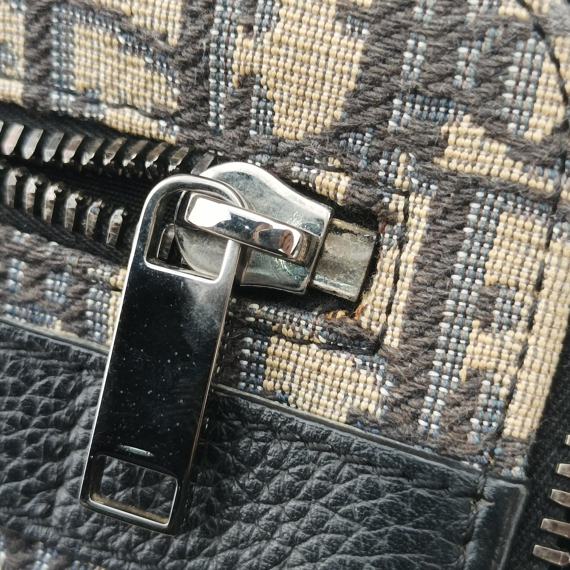 Safari Oblique Navy×Gray jacquard×Leather 27-BO-0222サファリ オブリーク ネイビー×グレー ジャガード×レザー 27-BO-0222