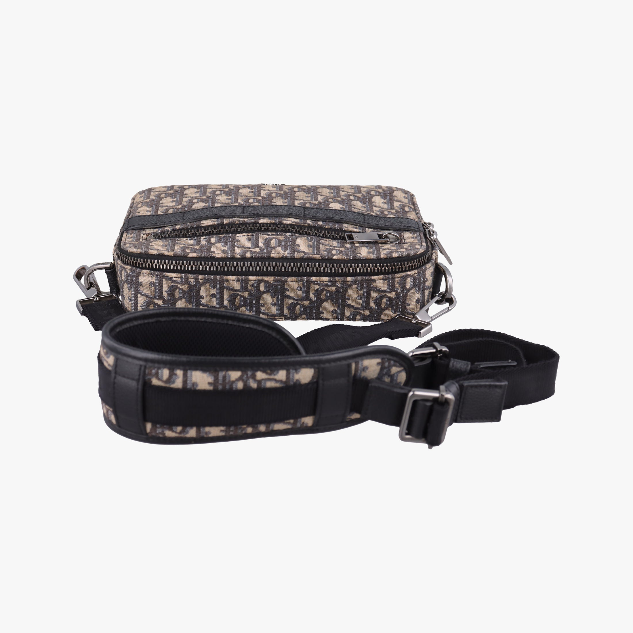 Safari Oblique Navy×Gray jacquard×Leather 27-BO-0222サファリ オブリーク ネイビー×グレー ジャガード×レザー 27-BO-0222
