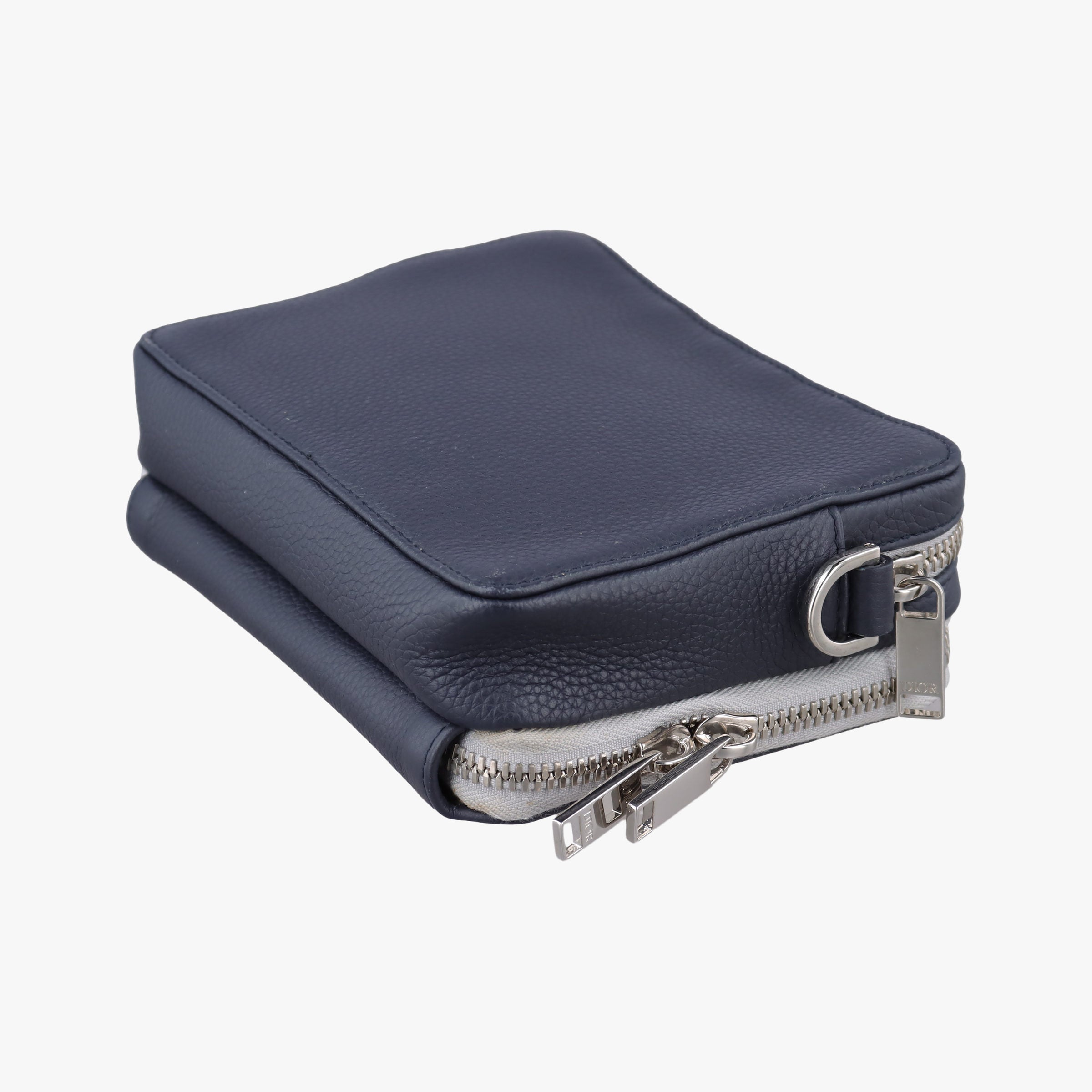 Compact Messenger Navy × Grey Leather 10-BO-0270コンパクト メッセンジャー ネイビー × グレー レザー 10-BO-0270