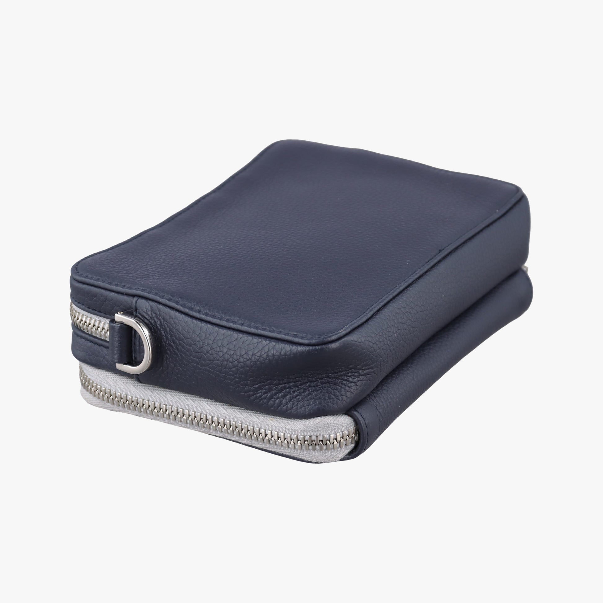 Compact Messenger Navy × Grey Leather 10-BO-0270コンパクト メッセンジャー ネイビー × グレー レザー 10-BO-0270