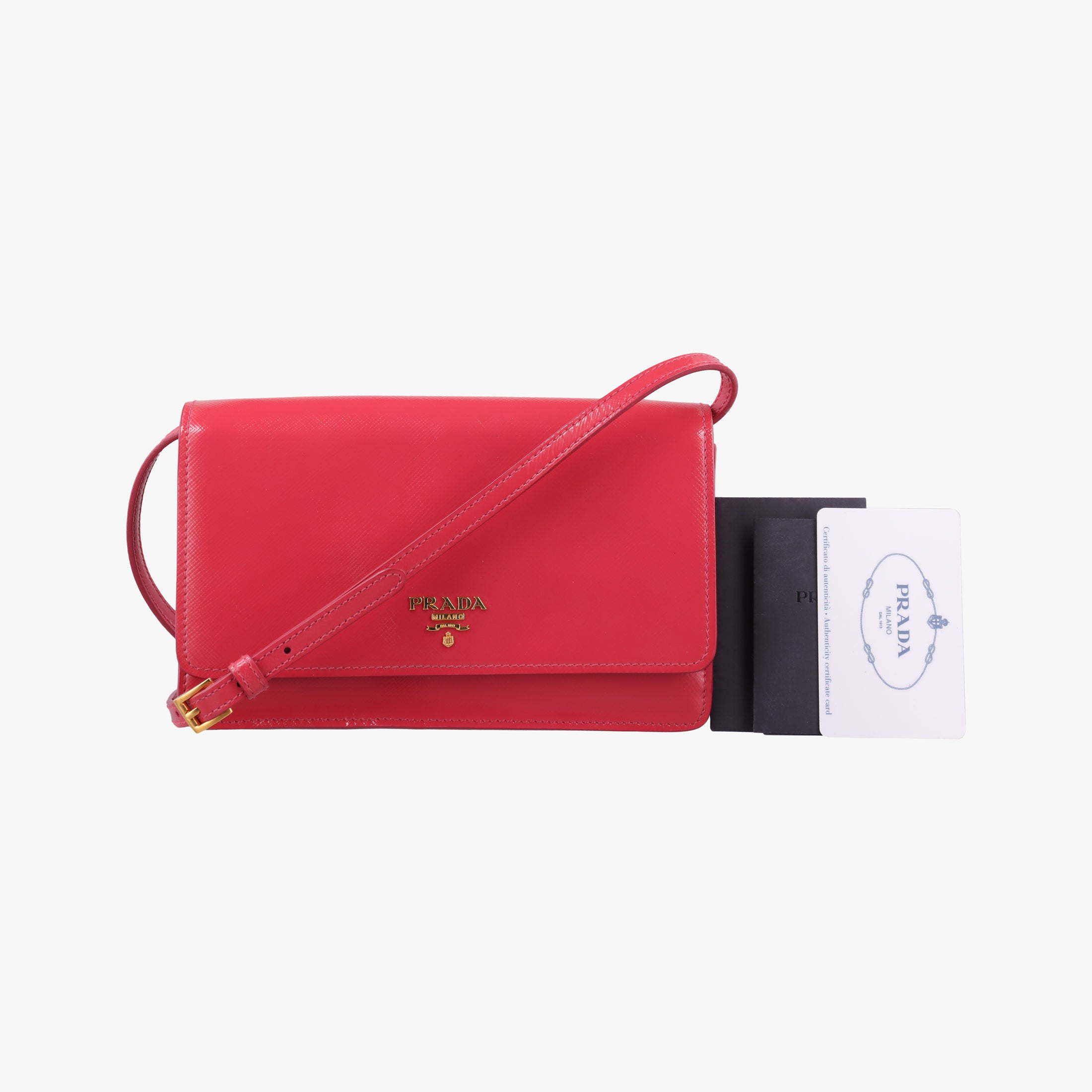 Sling Bandoliera Red Patent SAFFIANO Leather　 110スリング バンドリエラ レッド パテント サフィアーノレザー 110