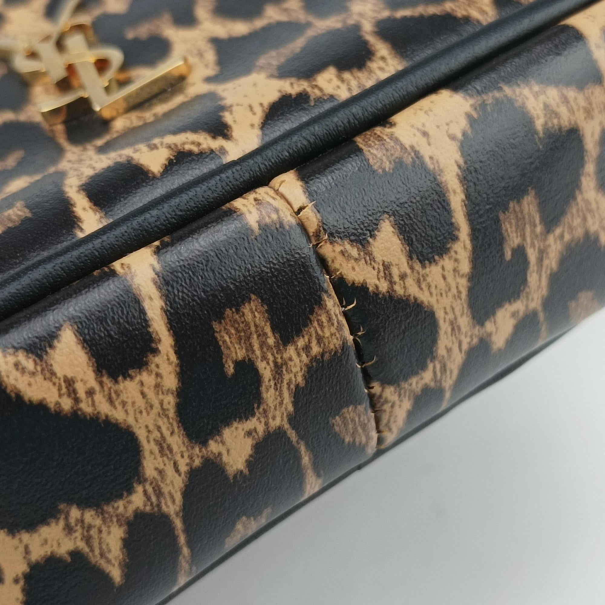 Baby Lou Leopard Print Heart Black×Brown Leather 650170 BRS650170.1020ベイビールー レオパード ブラック×ブラウン レザー 650170 BRS650170.1020