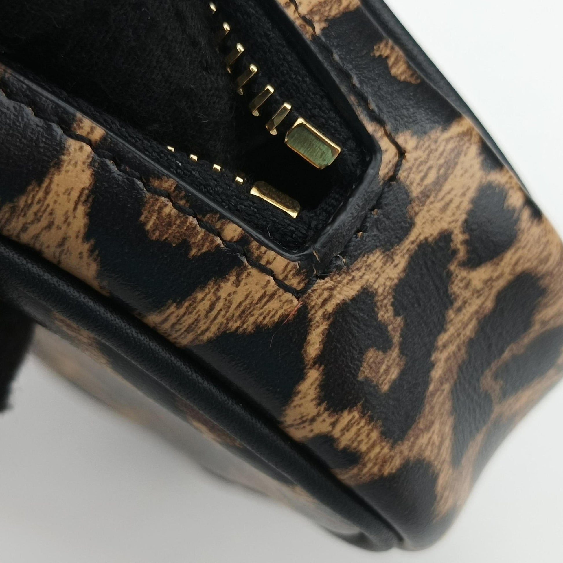 Baby Lou Leopard Print Heart Black×Brown Leather 650170 BRS650170.1020ベイビールー レオパード ブラック×ブラウン レザー 650170 BRS650170.1020