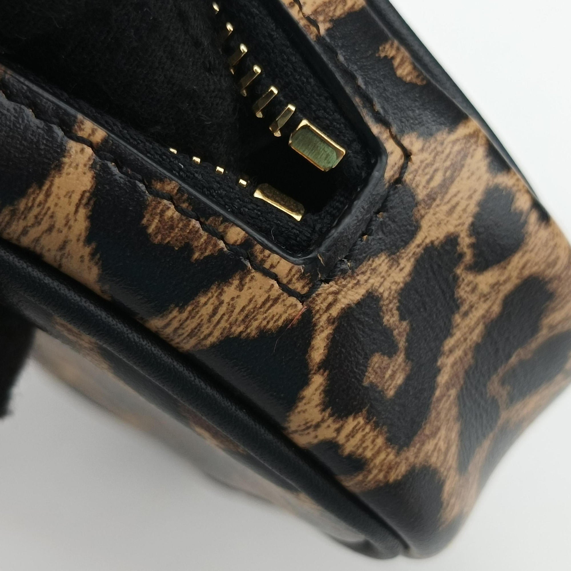 Baby Lou Leopard Print Heart Black×Brown Leather 650170 BRS650170.1020ベイビールー レオパード ブラック×ブラウン レザー 650170 BRS650170.1020