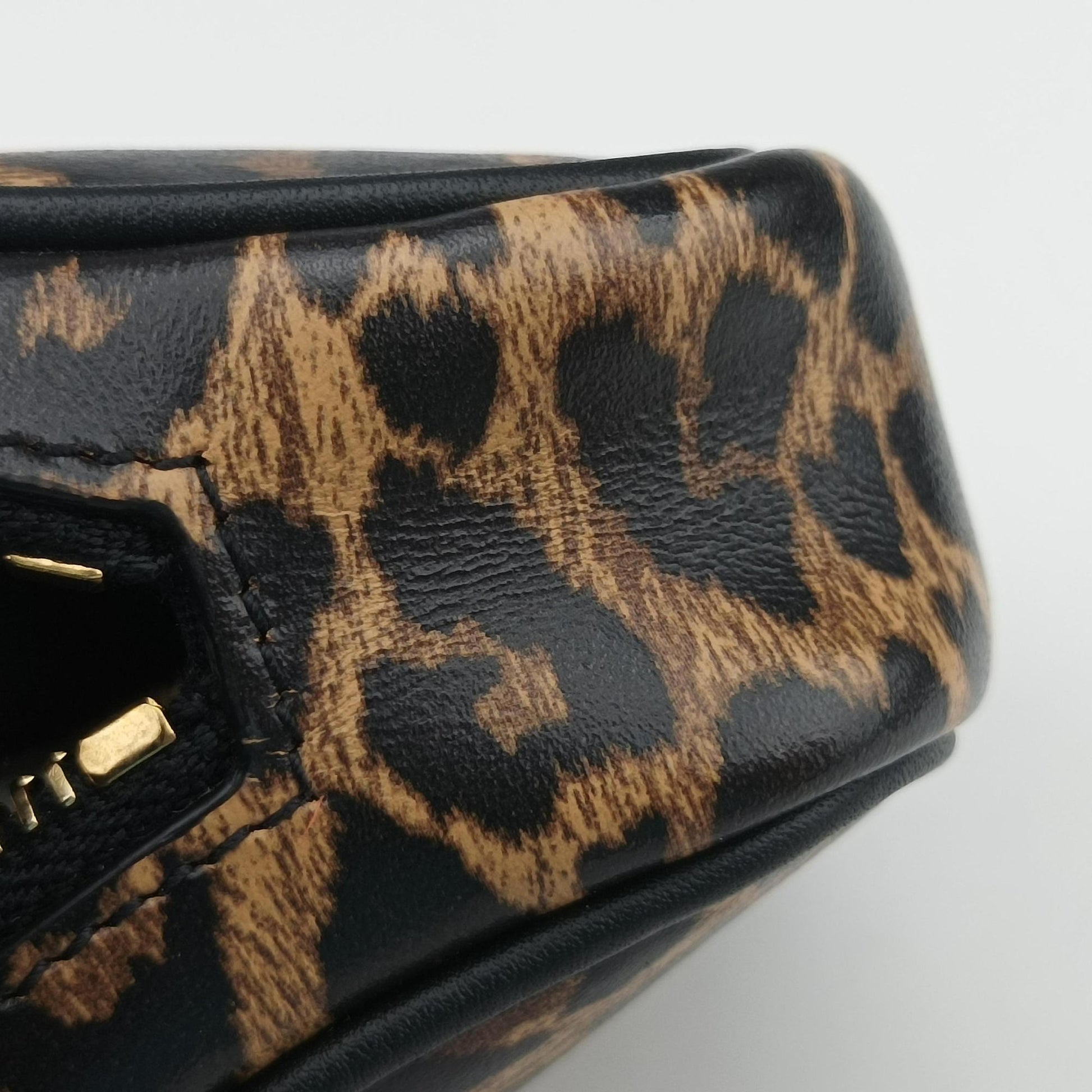 Baby Lou Leopard Print Heart Black×Brown Leather 650170 BRS650170.1020ベイビールー レオパード ブラック×ブラウン レザー 650170 BRS650170.1020