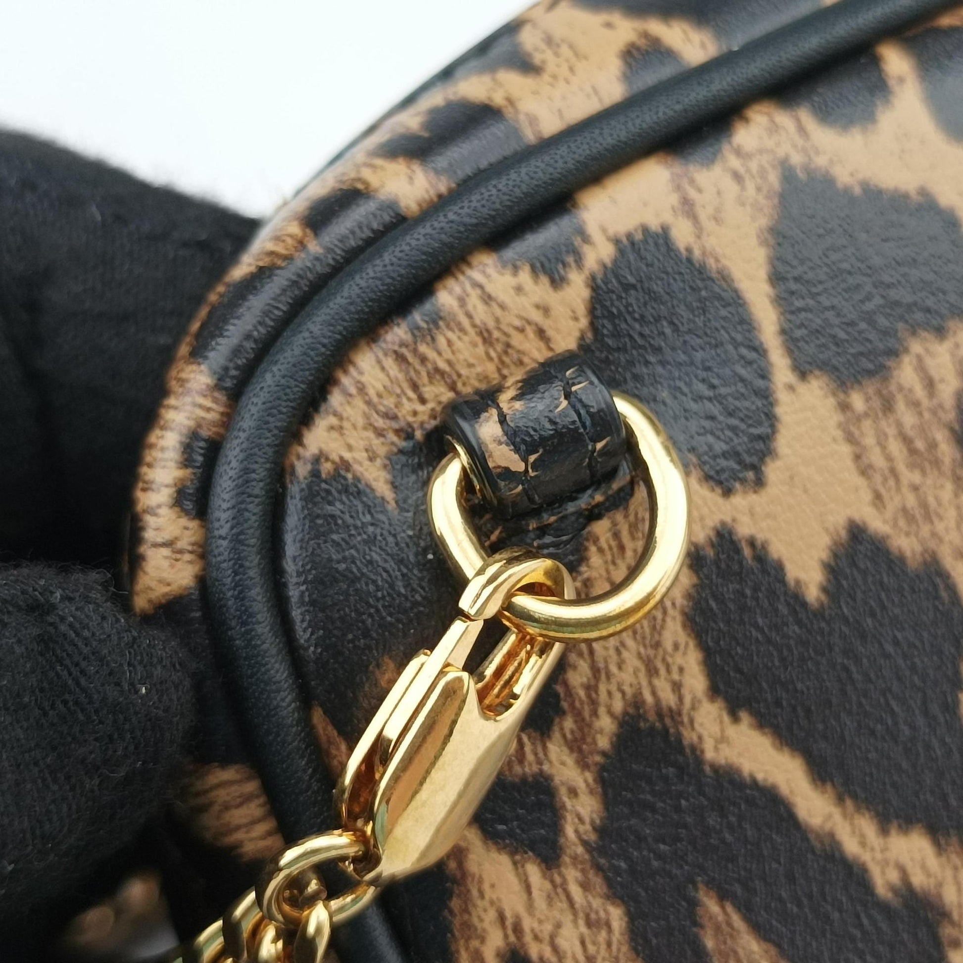 Baby Lou Leopard Print Heart Black×Brown Leather 650170 BRS650170.1020ベイビールー レオパード ブラック×ブラウン レザー 650170 BRS650170.1020