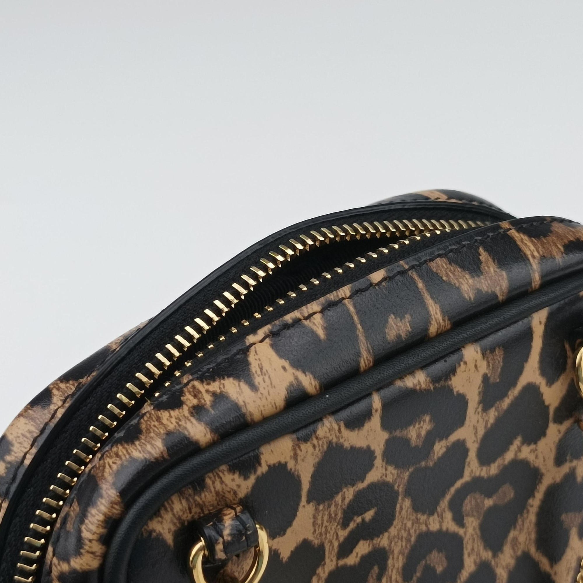 Baby Lou Leopard Print Heart Black×Brown Leather 650170 BRS650170.1020ベイビールー レオパード ブラック×ブラウン レザー 650170 BRS650170.1020