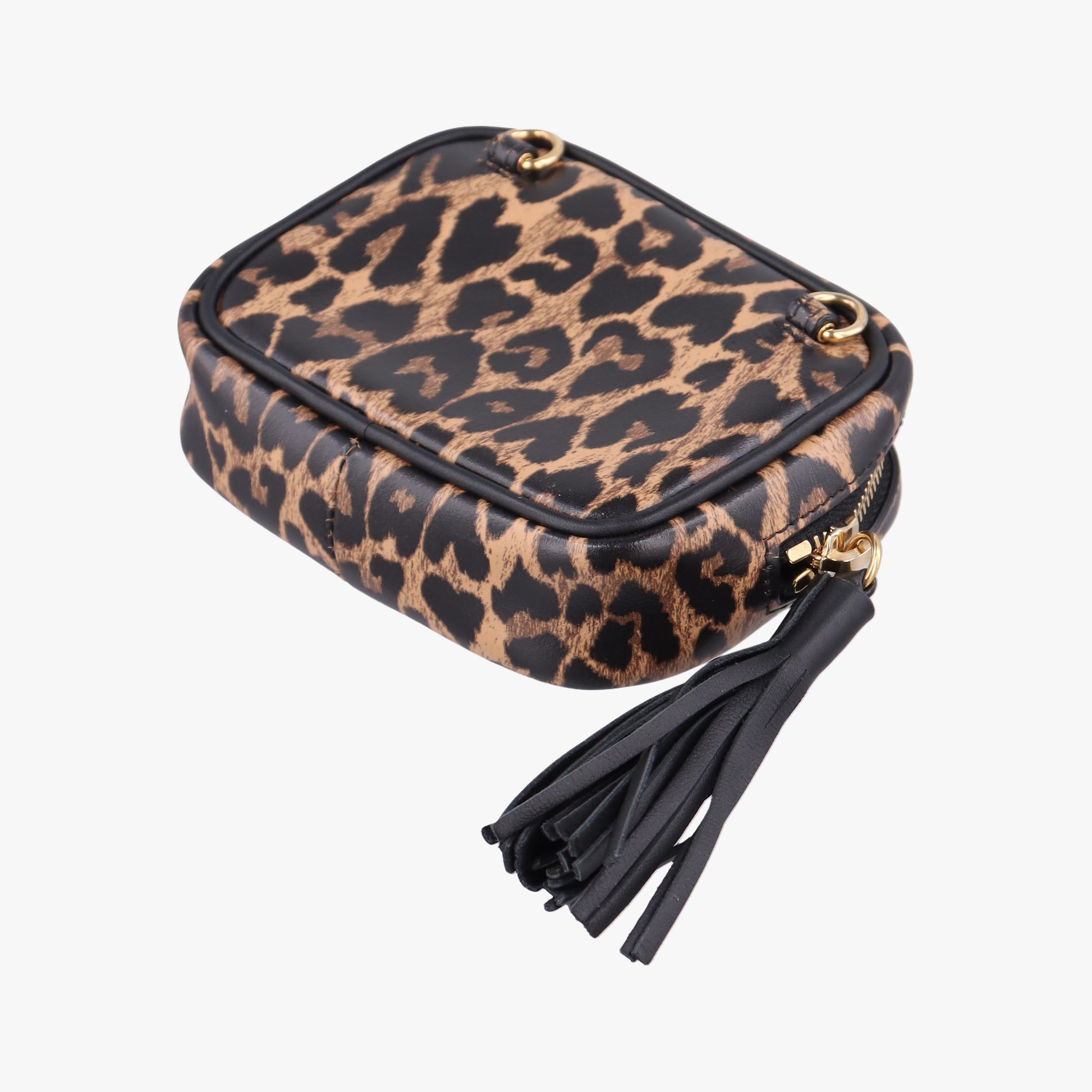 Baby Lou Leopard Print Heart Black×Brown Leather 650170 BRS650170.1020ベイビールー レオパード ブラック×ブラウン レザー 650170 BRS650170.1020