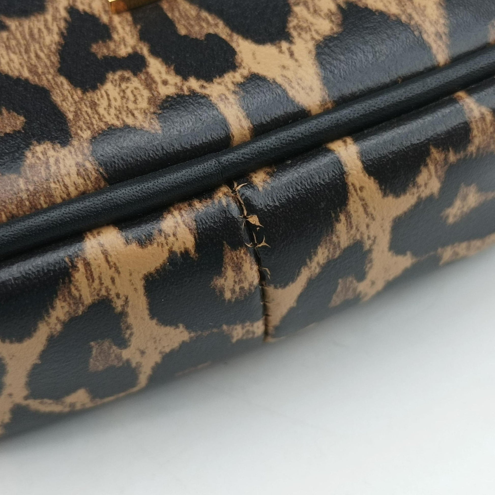 Baby Lou Leopard Print Heart Black×Brown Leather 650170 BRS650170.1020ベイビールー レオパード ブラック×ブラウン レザー 650170 BRS650170.1020