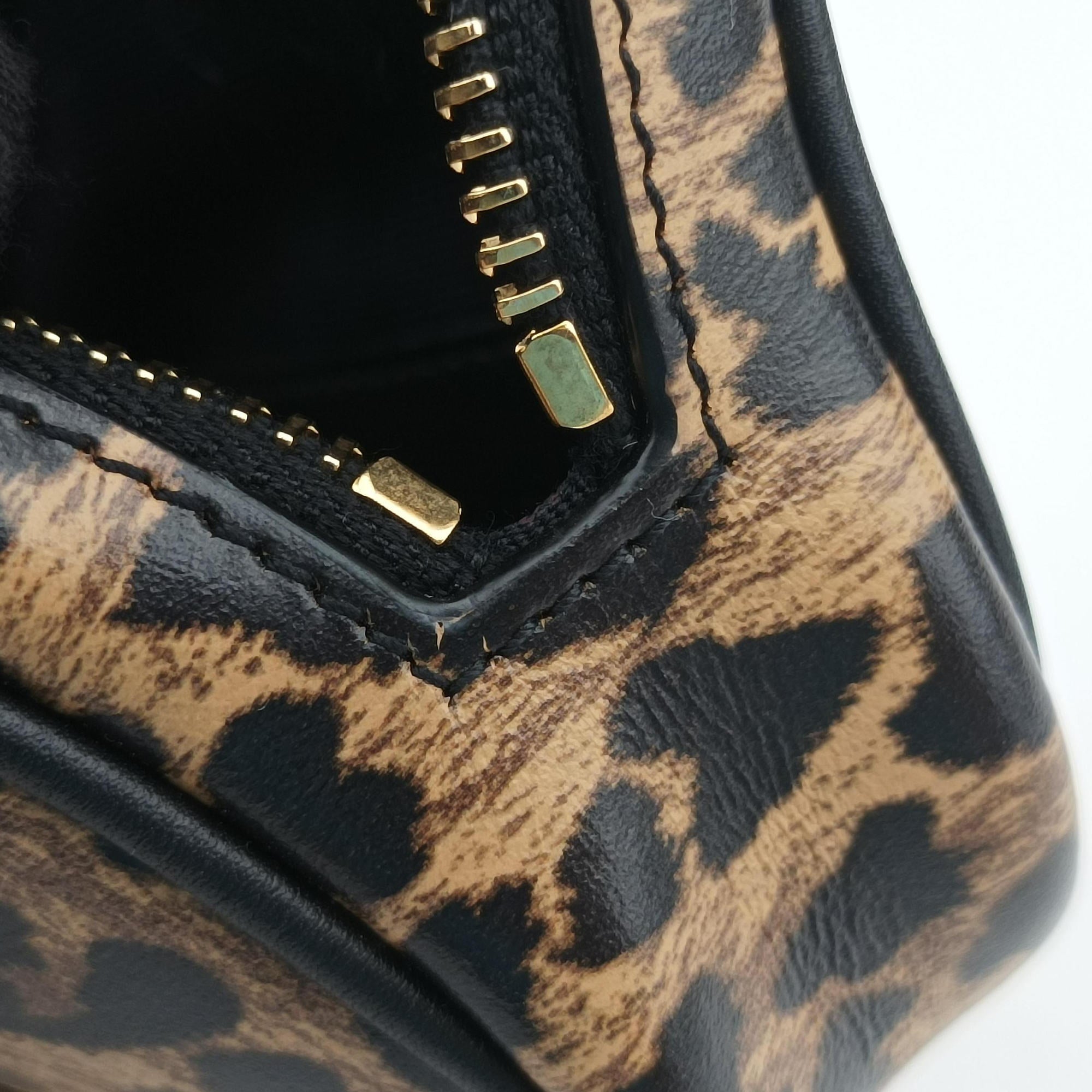 Baby Lou Leopard Print Heart Black×Brown Leather 650170 BRS650170.1020ベイビールー レオパード ブラック×ブラウン レザー 650170 BRS650170.1020