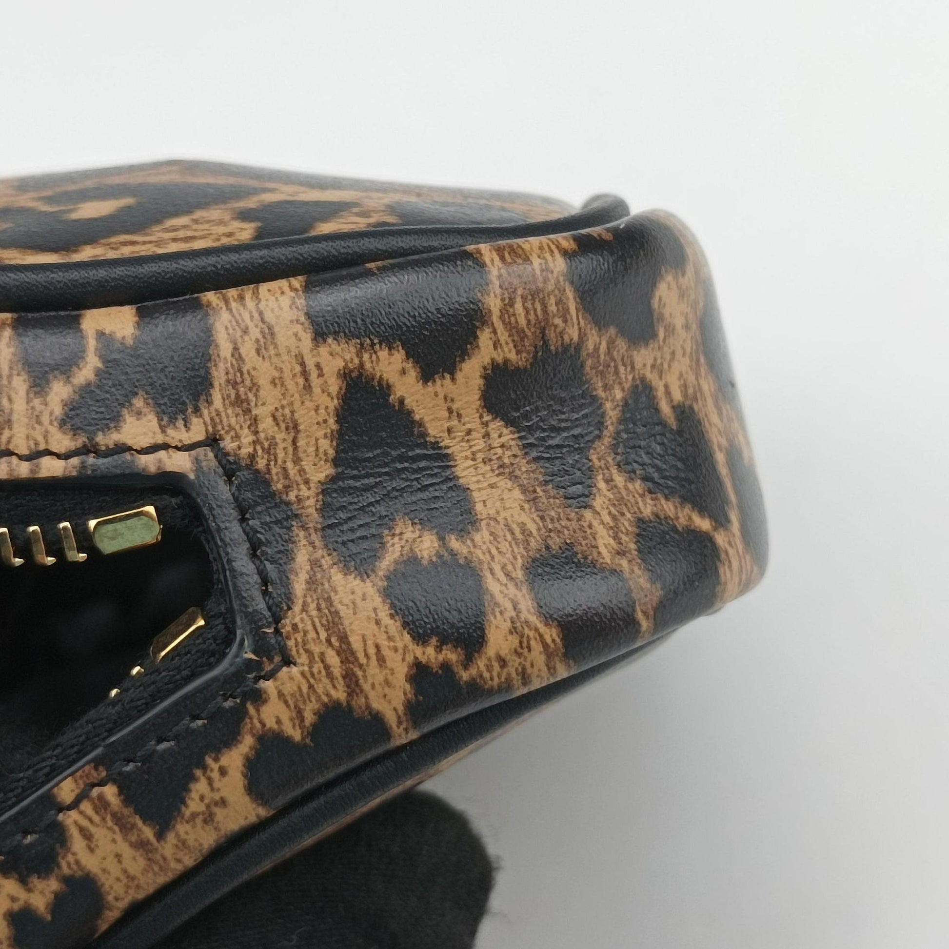 Baby Lou Leopard Print Heart Black×Brown Leather 650170 BRS650170.1020ベイビールー レオパード ブラック×ブラウン レザー 650170 BRS650170.1020
