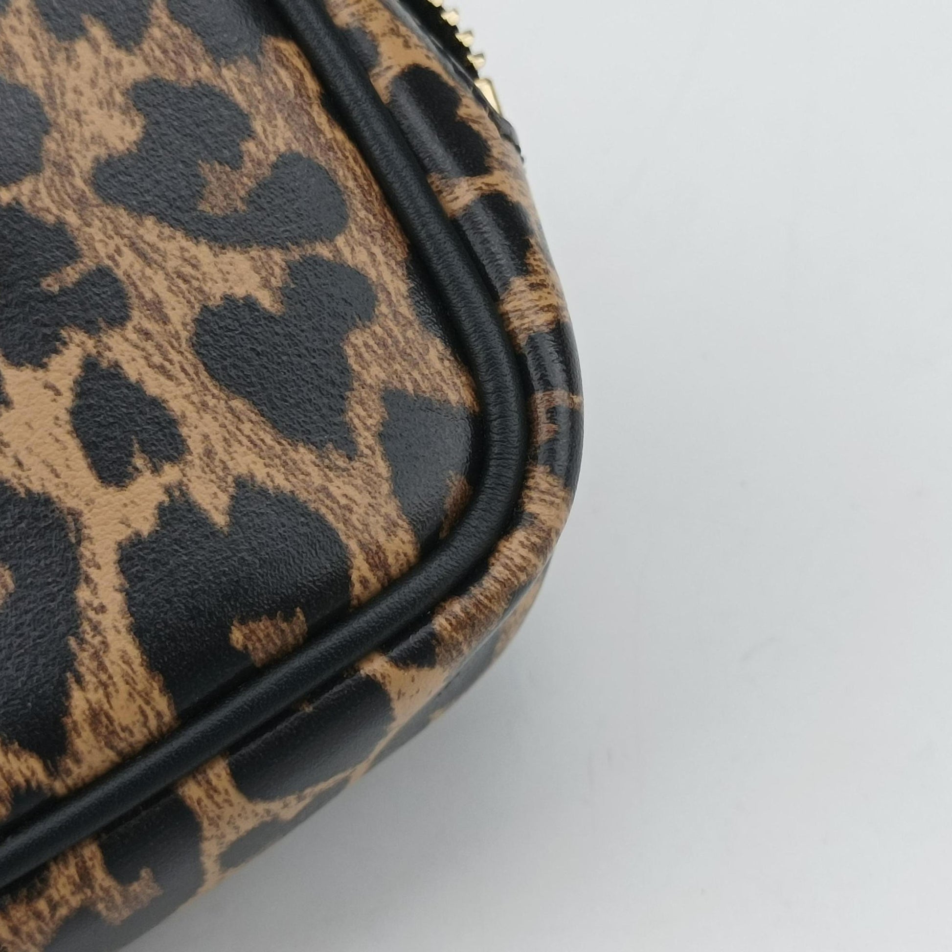 Baby Lou Leopard Print Heart Black×Brown Leather 650170 BRS650170.1020ベイビールー レオパード ブラック×ブラウン レザー 650170 BRS650170.1020