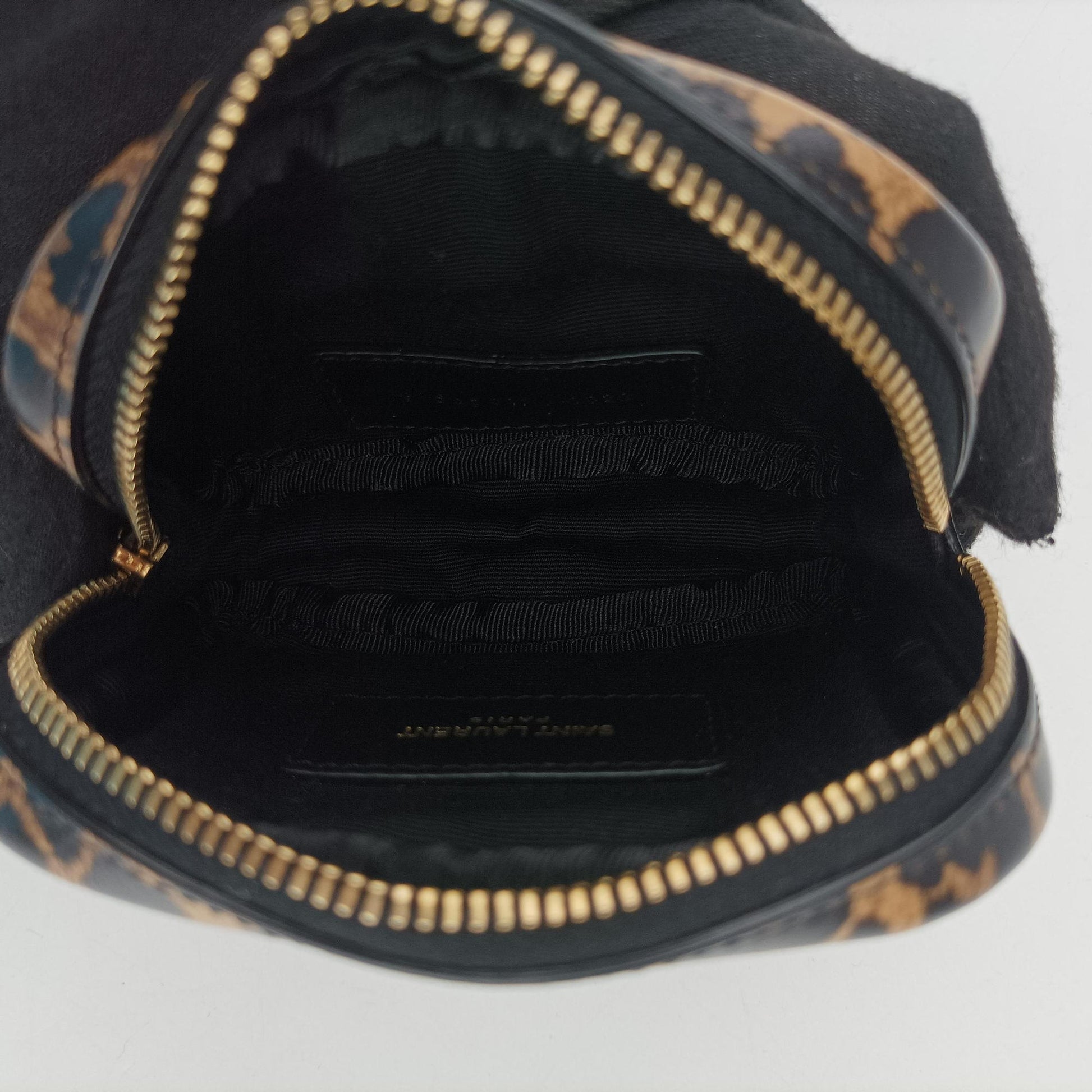 Baby Lou Leopard Print Heart Black×Brown Leather 650170 BRS650170.1020ベイビールー レオパード ブラック×ブラウン レザー 650170 BRS650170.1020