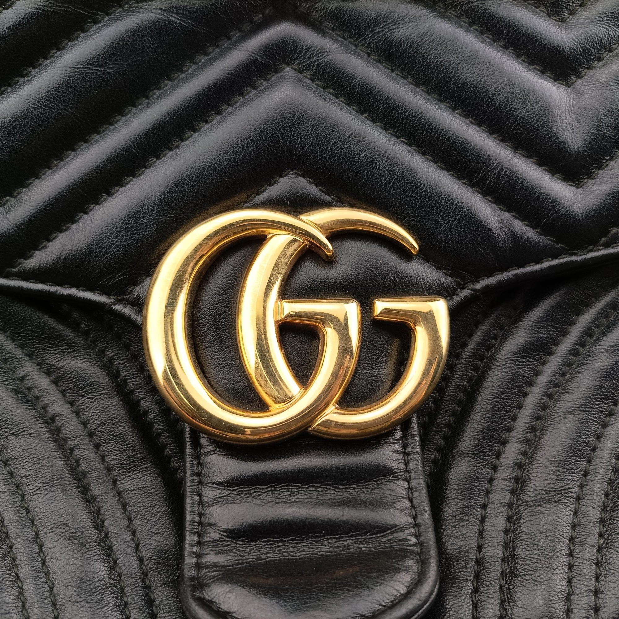 GG Marmont Black Leather 443497 B025724821GGマーモント ブラック レザー 443497 B025724821