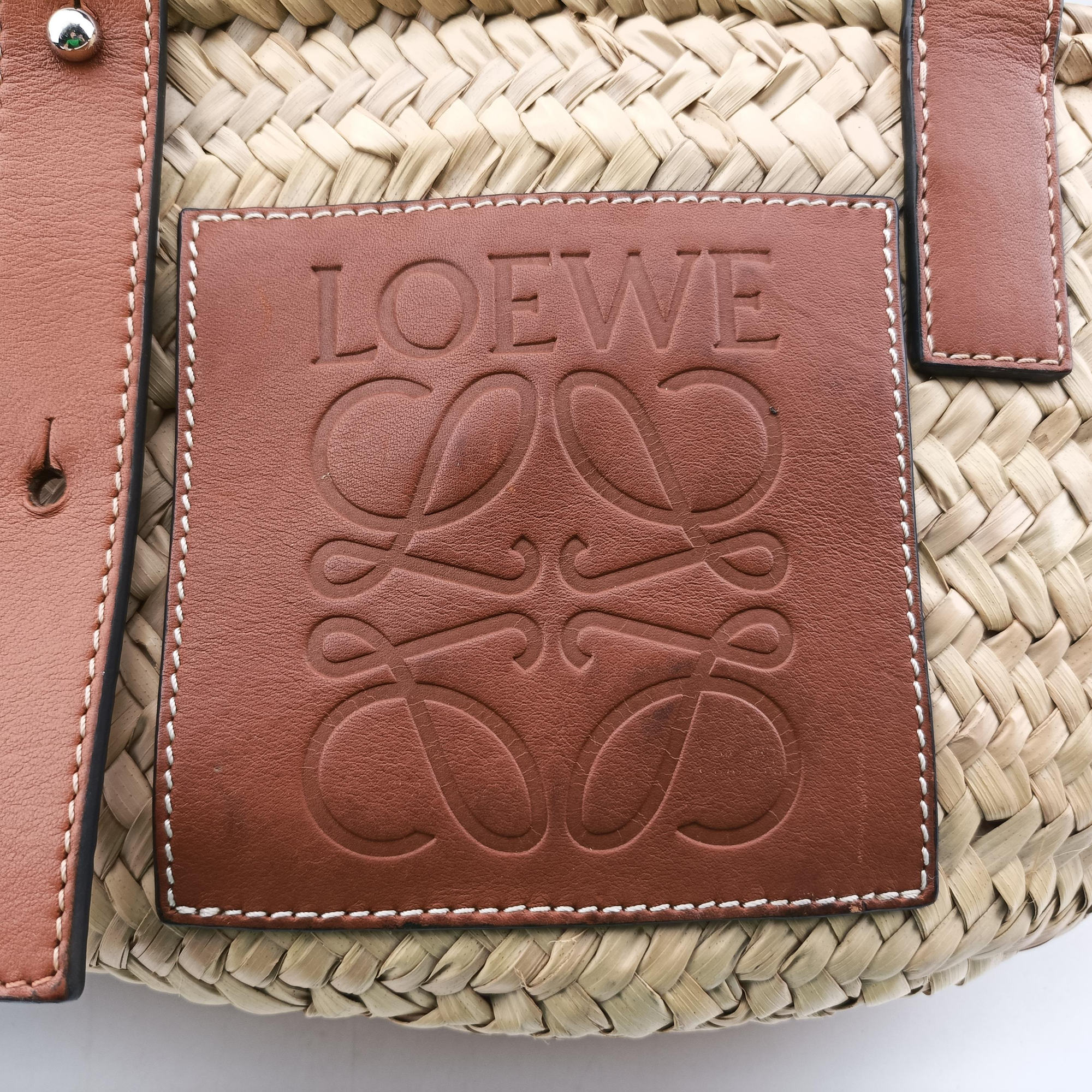 basket Beige×Brown Leather × Raffia 411708バスケット ベージュ×ブラウン レザー x ラフィア 411708