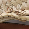 basket Beige×Brown Leather × Raffia 411708バスケット ベージュ×ブラウン レザー x ラフィア 411708