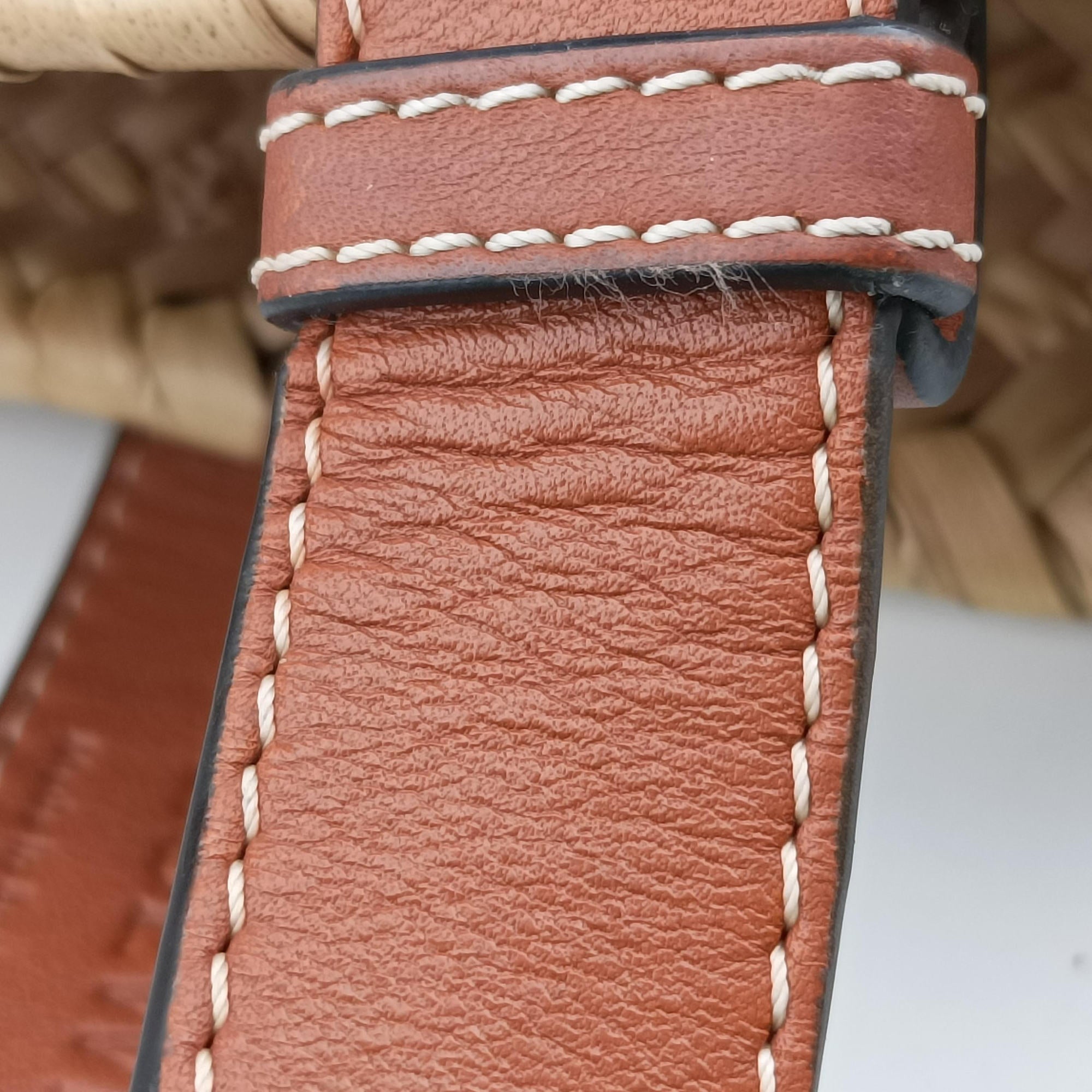 basket Beige×Brown Leather × Raffia 411708バスケット ベージュ×ブラウン レザー x ラフィア 411708