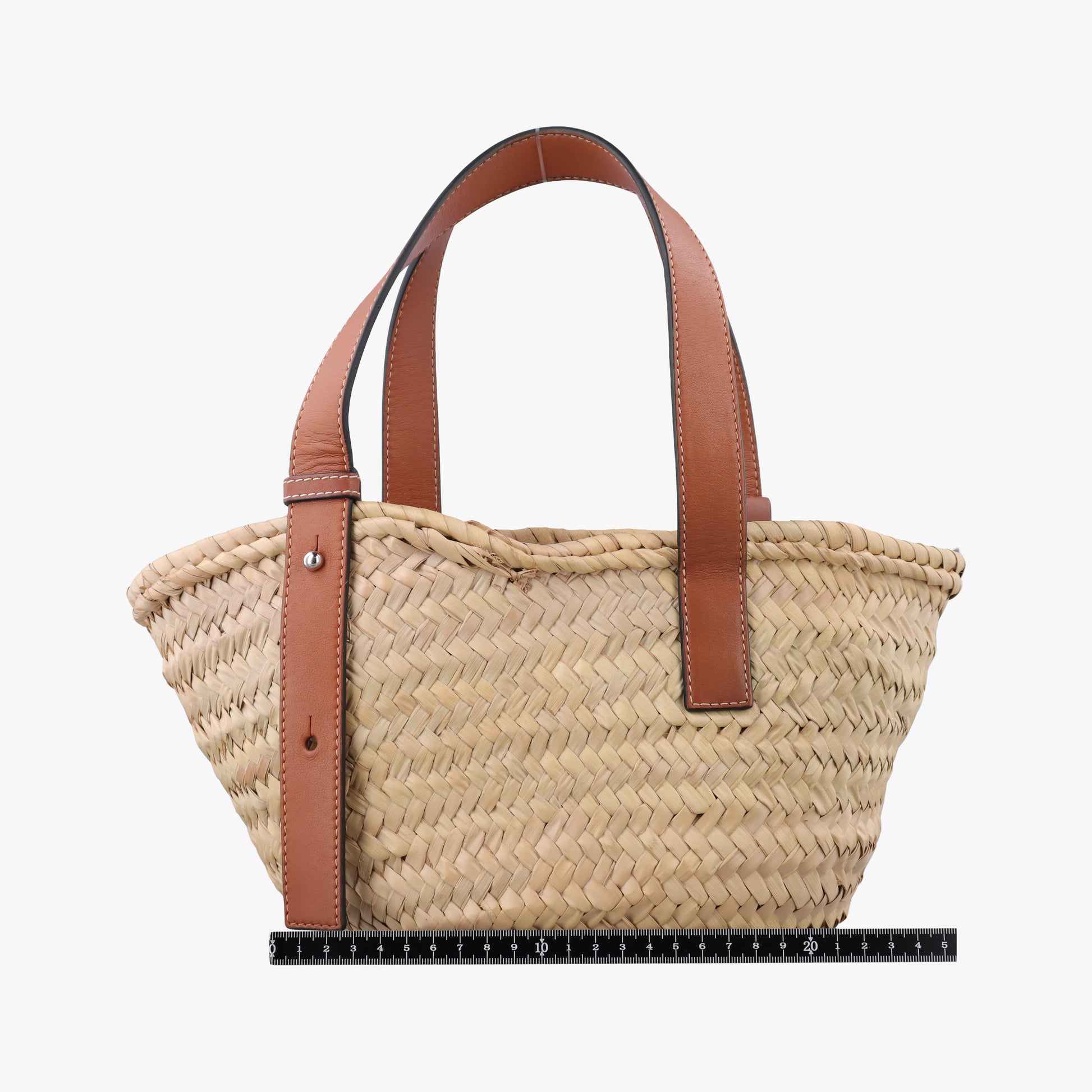 basket Beige×Brown Leather × Raffia 411708バスケット ベージュ×ブラウン レザー x ラフィア 411708