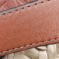 basket Beige×Brown Leather × Raffia 411708バスケット ベージュ×ブラウン レザー x ラフィア 411708