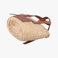 basket Beige×Brown Leather × Raffia 411708バスケット ベージュ×ブラウン レザー x ラフィア 411708