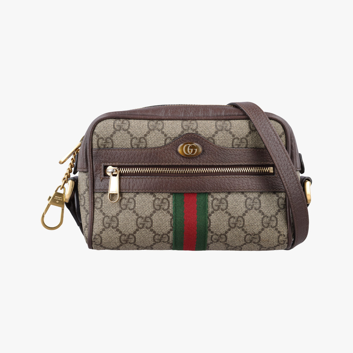 OPHIDIA Brown×red×green PVC coated canvas×Leather 517350 オフィディア ブラウン×レッド×グリーン PVCコーティングキャンバス×レザー 517350 