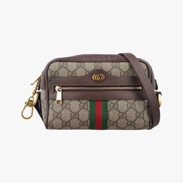 OPHIDIA Brown×red×green PVC coated canvas×Leather 517350 オフィディア ブラウン×レッド×グリーン PVCコーティングキャンバス×レザー 517350 