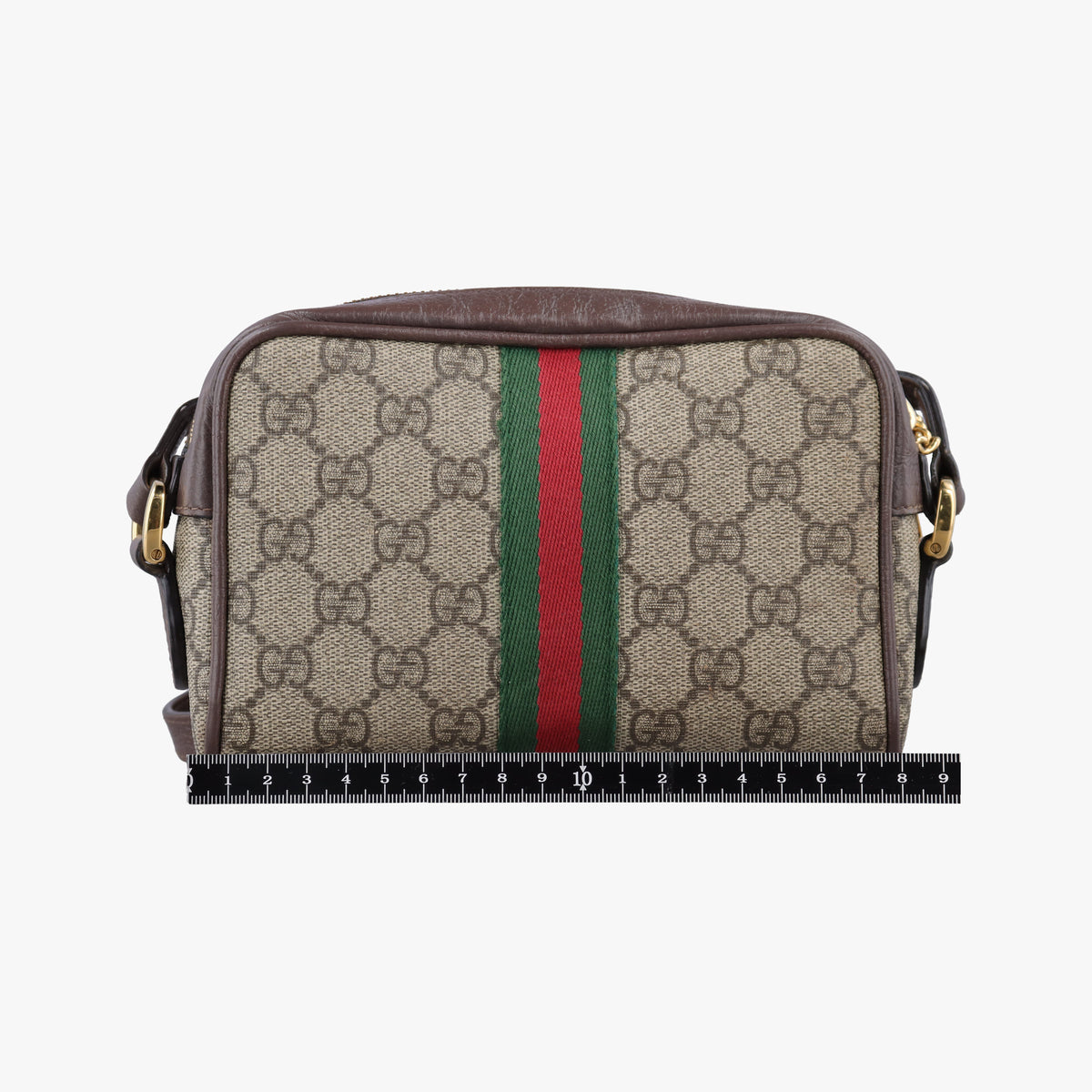 OPHIDIA Brown×red×green PVC coated canvas×Leather 517350 オフィディア ブラウン×レッド×グリーン PVCコーティングキャンバス×レザー 517350 