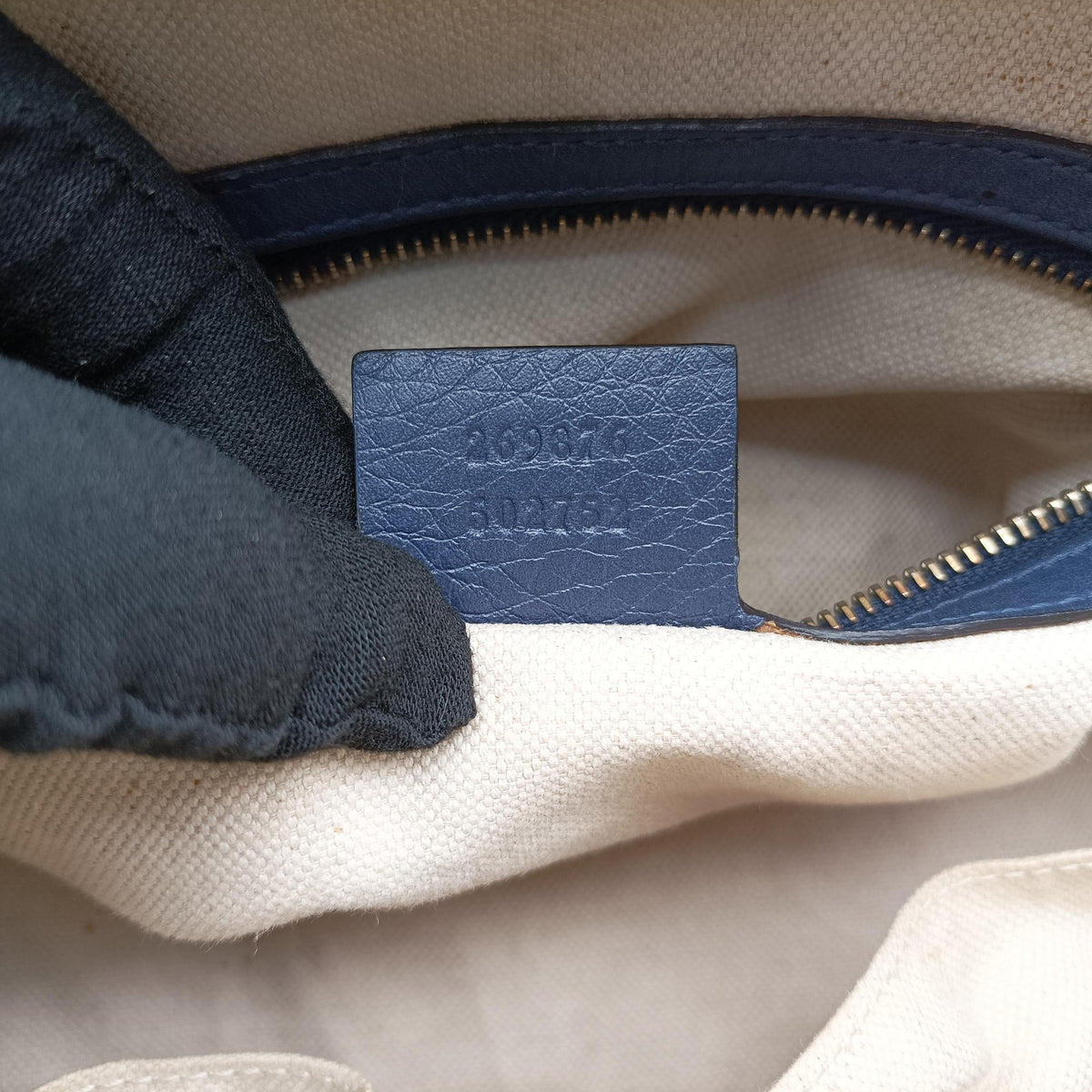 Sherry Line beigex blue xmulti canvas×leather 269876 G018208593シェリーライン ベージュ×ブルー×マルチ キャンバス×レザー 269876 G018208593
