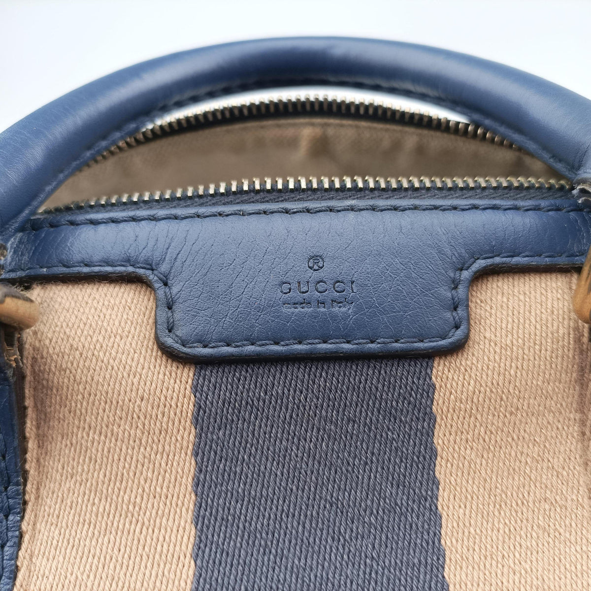 Sherry Line beigex blue xmulti canvas×leather 269876 G018208593シェリーライン ベージュ×ブルー×マルチ キャンバス×レザー 269876 G018208593