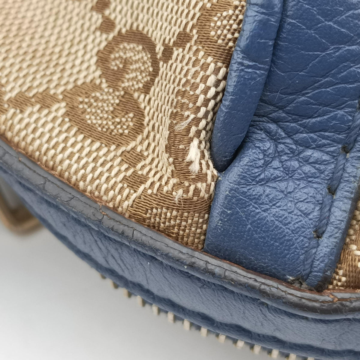 Sherry Line beigex blue xmulti canvas×leather 269876 G018208593シェリーライン ベージュ×ブルー×マルチ キャンバス×レザー 269876 G018208593