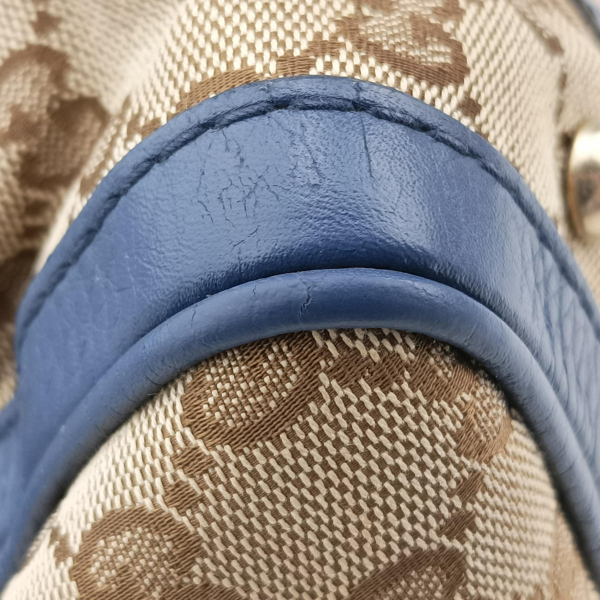 Sherry Line beigex blue xmulti canvas×leather 269876 G018208593シェリーライン ベージュ×ブルー×マルチ キャンバス×レザー 269876 G018208593