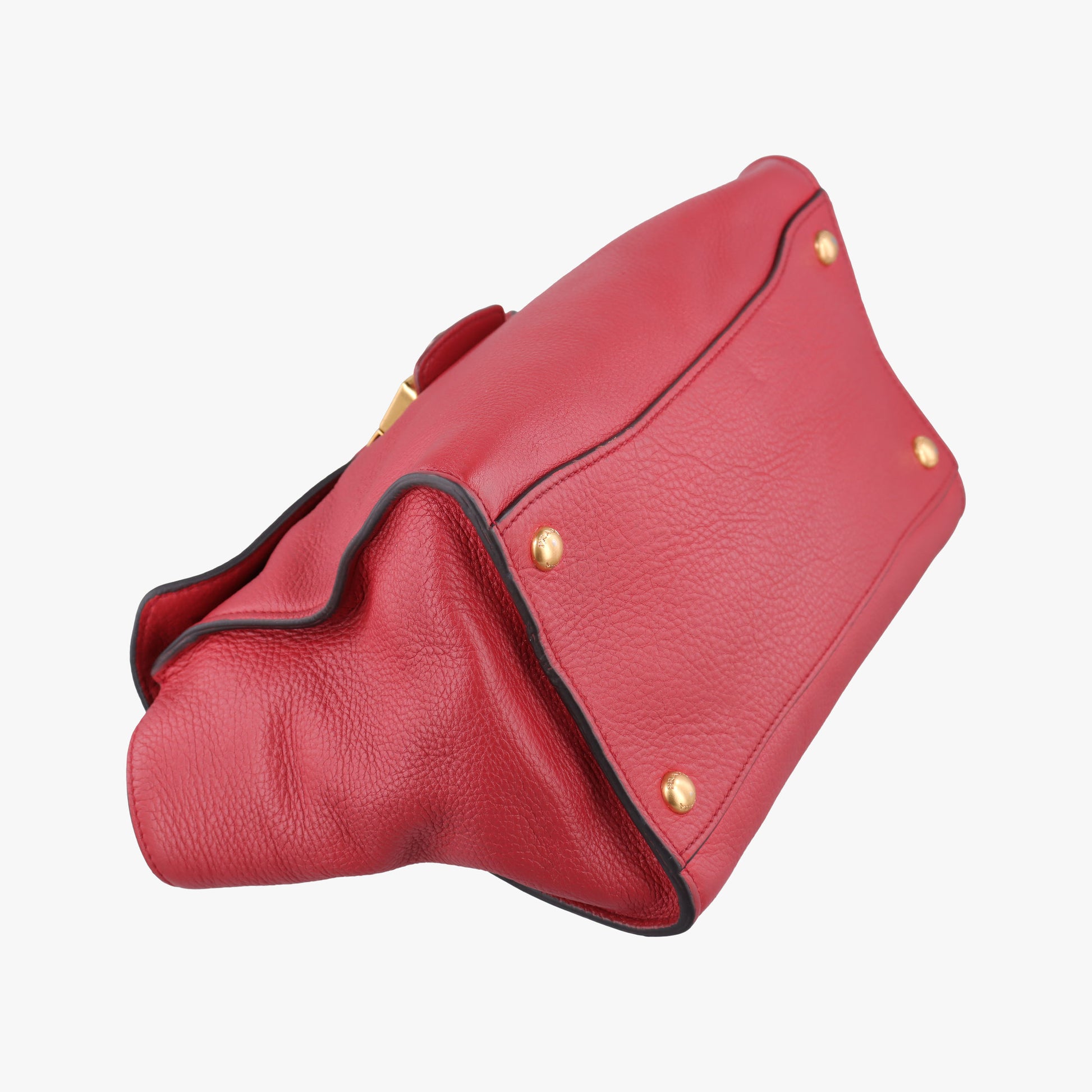 Vitello Daino Sound Flap Top Handle Red Leather BR5034 58/M 165ヴィテッロ ダイノ サウンド フラップ トップ ハンドル レッド レザー BR5034 58/M 165