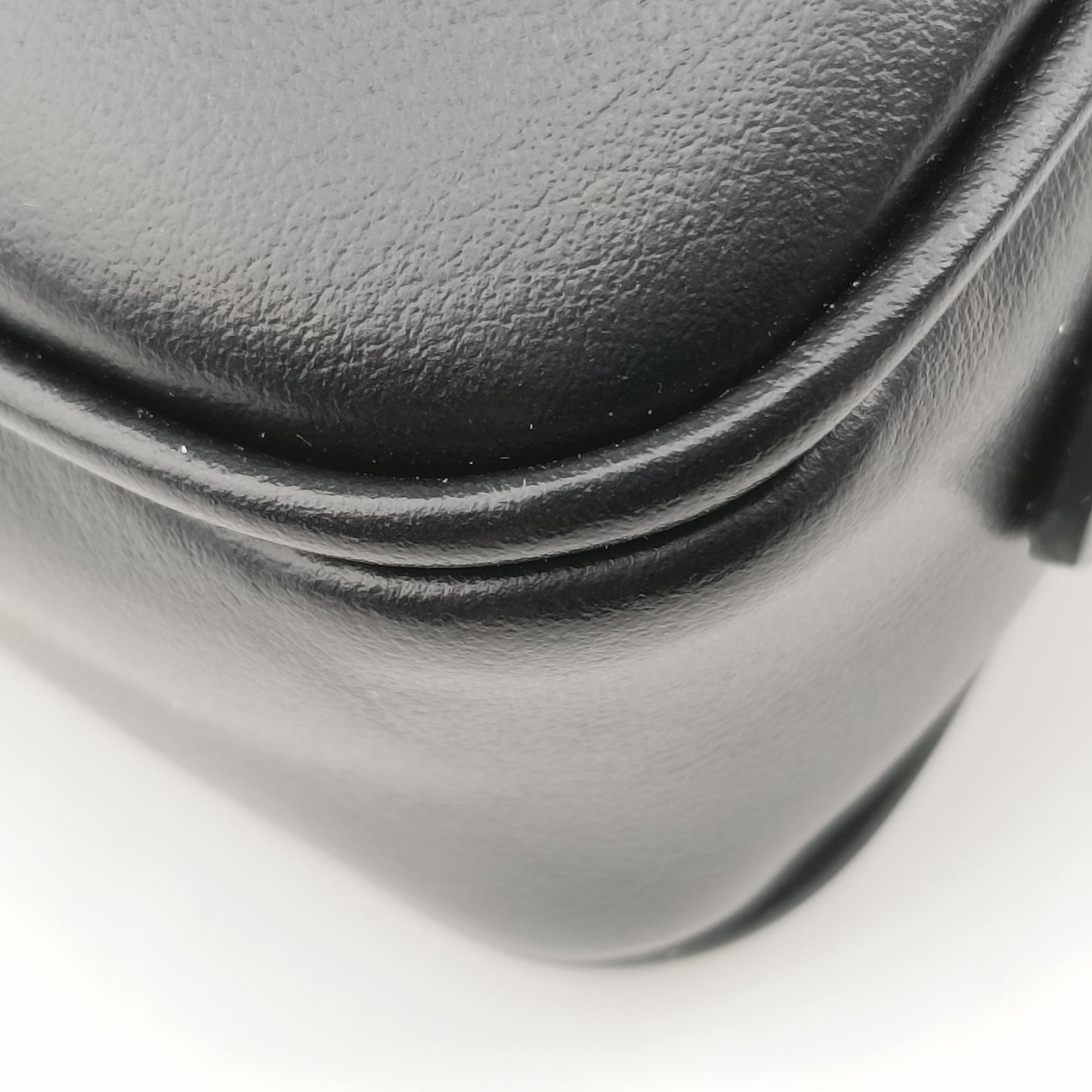 Logo belt Black leather 85/34ロゴベルト ブラック レザー 85/34