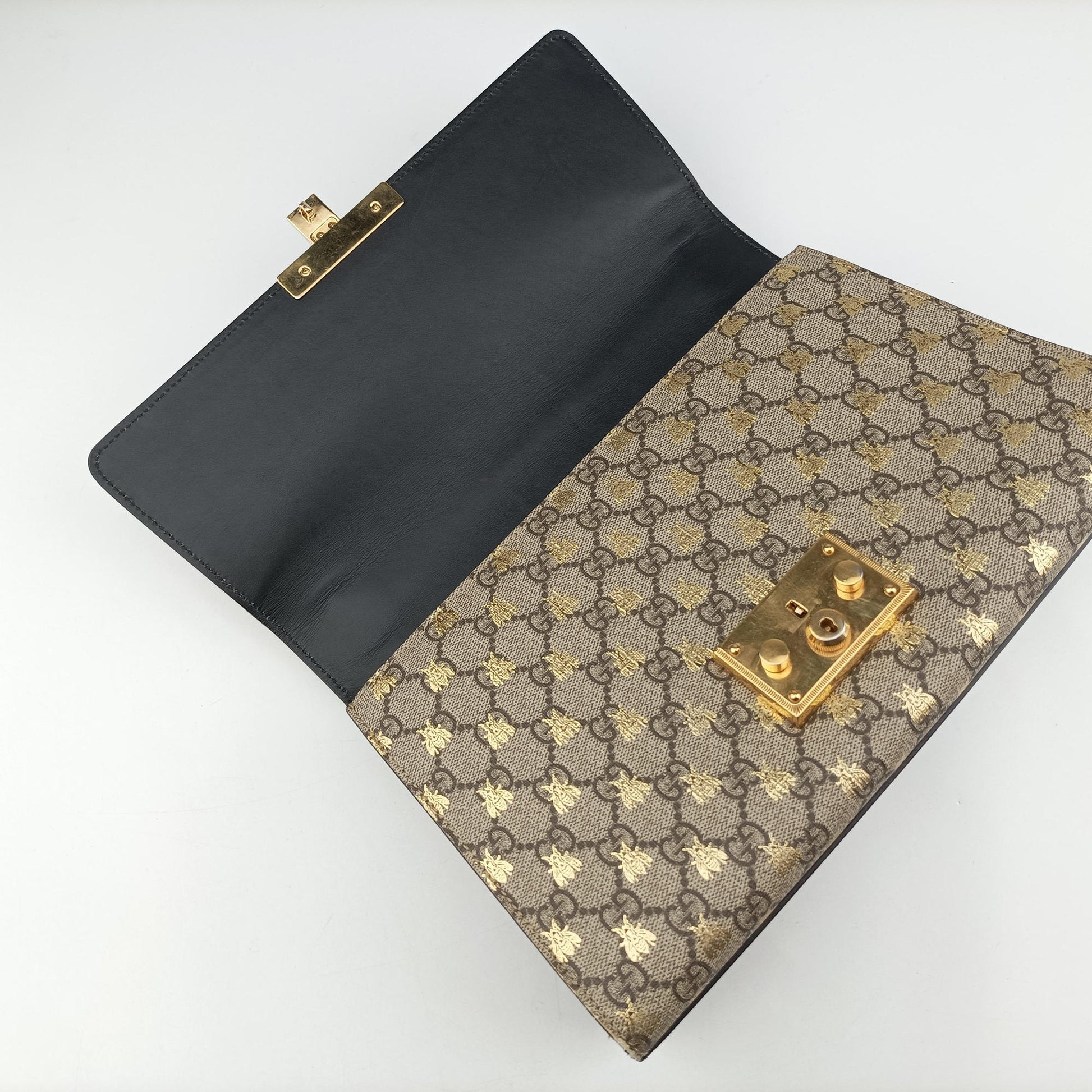 Padlock Beige x Black PVC coated canvas x Leather 409486 B022883097パドロック ベージュ x ブラック PVCコーティングキャンバス xレザー 409486 B022883097