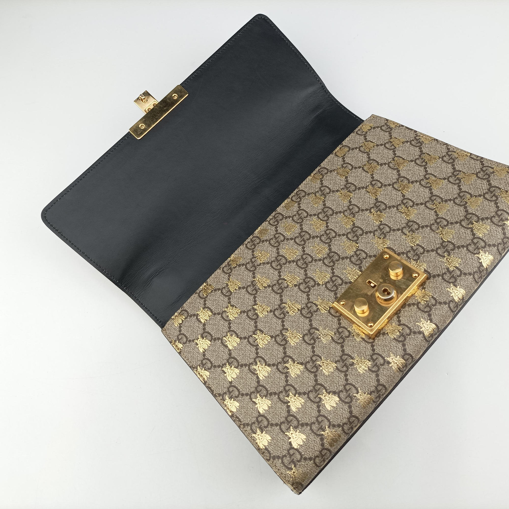 Padlock Beige x Black PVC coated canvas x Leather 409486 B022883097パドロック ベージュ x ブラック PVCコーティングキャンバス xレザー 409486 B022883097