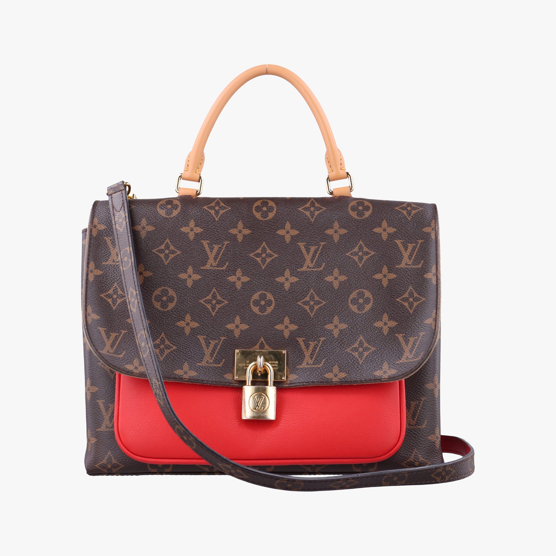 MARIGNAN Brown × Coquelicot Monogram Canvas×calf leather M44286 FL2138マリニャン モノグラム/ブラウン×コクリコ モノグラムキャンバス×カーフレザー M44286 FL2138