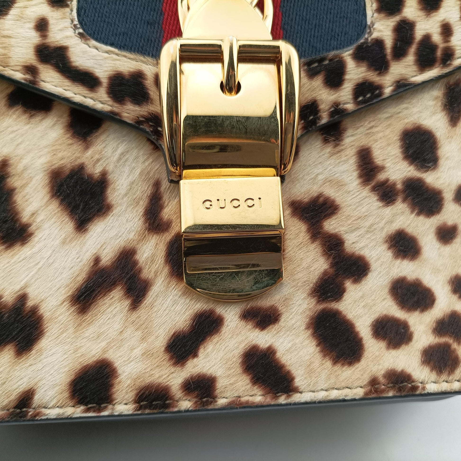 Pre-owned Gucci Sylvie Multicolour ponyhair×leather 470270 shoulderbag | stylenewstar