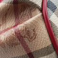 Haymarket Check Beige × Military Red Coated Canvas × Leather 3857260/64Mヘイマーケットチェック ベージュ × レッド コーティングキャンバス × レザー 2wayショルダーバッグ 3857260/64M