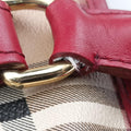 Haymarket Check Beige × Military Red Coated Canvas × Leather 3857260/64Mヘイマーケットチェック ベージュ × レッド コーティングキャンバス × レザー 2wayショルダーバッグ 3857260/64M