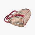Haymarket Check Beige × Military Red Coated Canvas × Leather 3857260/64Mヘイマーケットチェック ベージュ × レッド コーティングキャンバス × レザー 2wayショルダーバッグ 3857260/64M