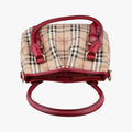 Haymarket Check Beige × Military Red Coated Canvas × Leather 3857260/64Mヘイマーケットチェック ベージュ × レッド コーティングキャンバス × レザー 2wayショルダーバッグ 3857260/64M
