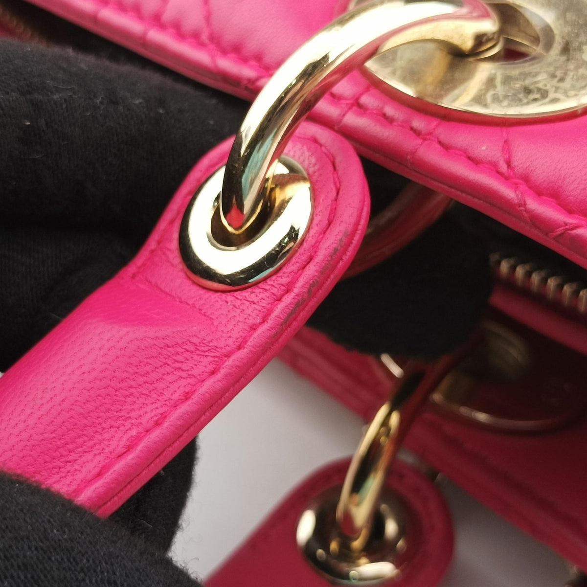Vintage Christian Dior Lady Dior Rose lambskin  shoulderbag | stylenewstar