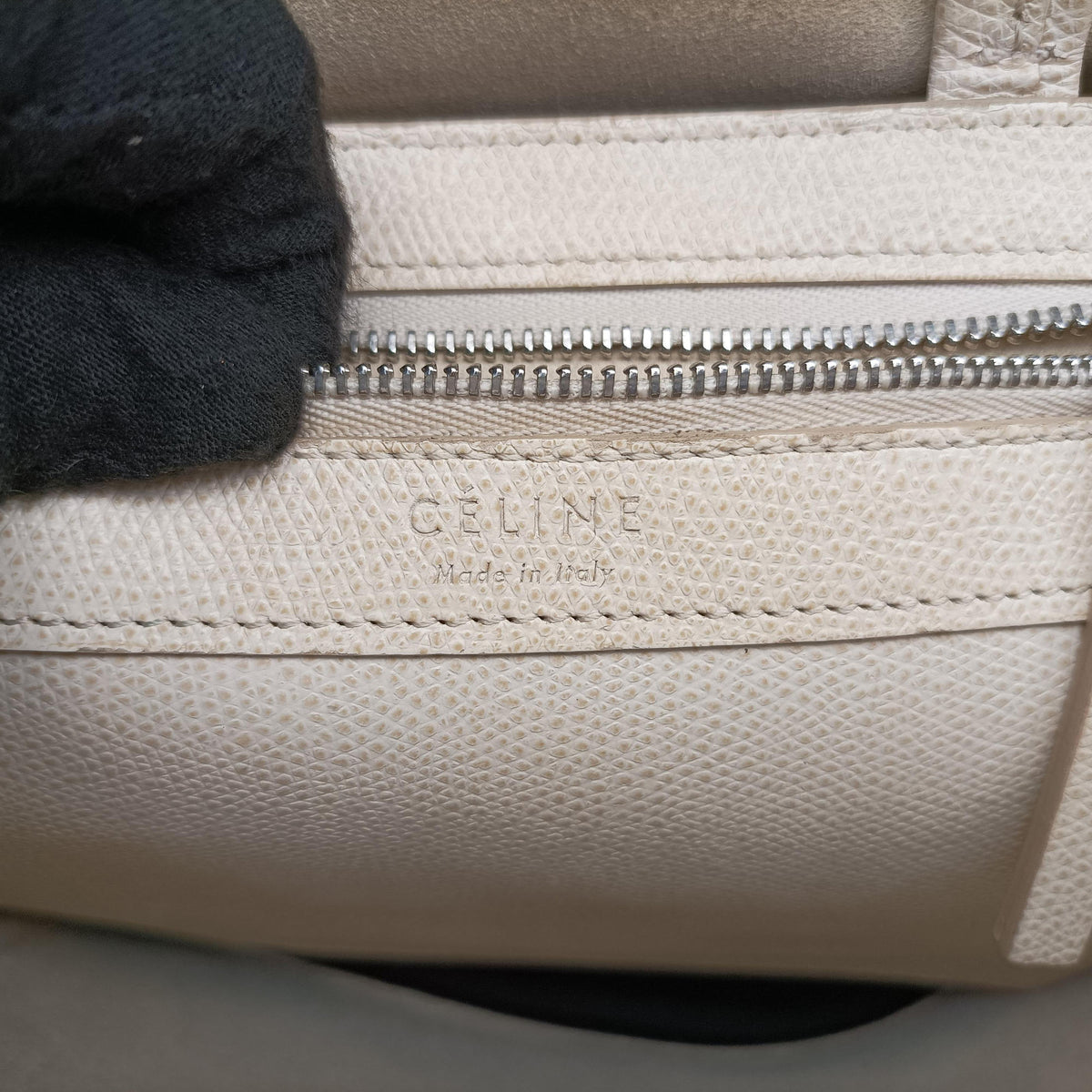 Vintage Celine Cabas Tote Cream × Black Leather  shoulderbag | stylenewstar