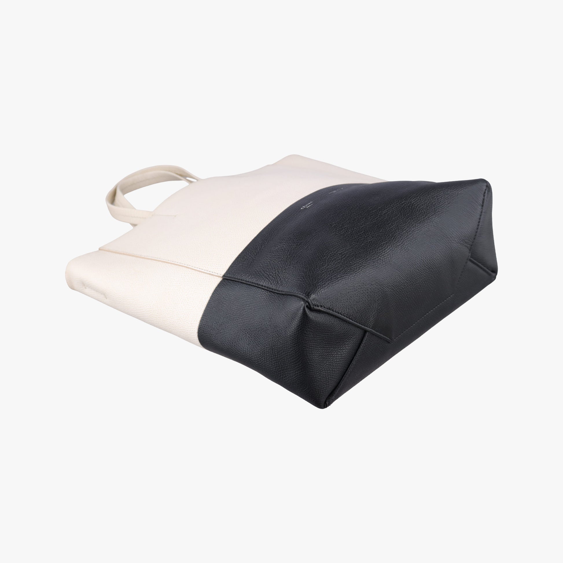 Vintage Celine Cabas Tote Cream × Black Leather  shoulderbag | stylenewstar
